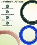 Boom And Bucket Cylinder Seal Kit For Loader And Backhoe Attachments LA513 LA514 LA524FL LA525 LA525FL LA526 LA555 And Tractor Models L2501 L3301 L3901 Built Tough High Strength Rubber Seals For Heavy Duty Performance showing seal materials and benefits.