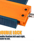 Profile Gauge Adjustable Lock For Irregular Shapes Duplicator, Irregular Welding And Woodworking Tracing Tool, orange ABS double-lock contour gauge