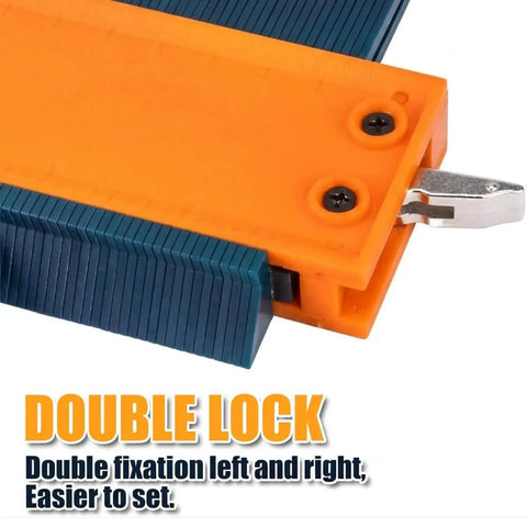 Profile Gauge Adjustable Lock For Irregular Shapes Duplicator, Irregular Welding And Woodworking Tracing Tool, orange ABS double-lock contour gauge