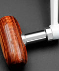 Close-up of CNC aluminum handle on Beefy Saltwater Spinning Reel With Anti Corrosion Coating 9Kg Drag 12 Plus 1 Stainless Bearings