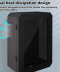 Wall Mount EV Charger Protector Box Waterproof Security Enclosure With Combo Lock Black Shell featuring dual heat dissipation design.