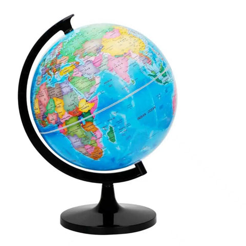 Hands On 12 Inch World Globe Kit With Stand For Home Office And Classroom Learning Geography Education Blue DIY Assembly