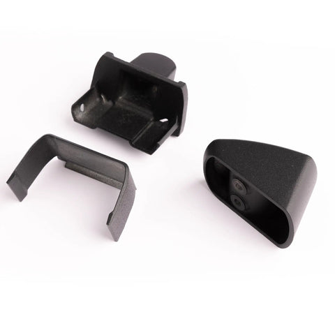 Textured Black Aluminum Rapid Rail Horizontal Angle Bracket Kit Four Pack With All Hardware For Aluminum Rapid Rail Systems Lets You Dial In Angles From Twenty To Forty Five Degrees With Internal Swivel For A Clean High End Look On Your Deck
