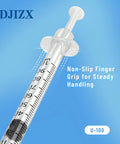 One Milliliter Syringe 31G Go To Lab Gear Five Sixteenth Inch 8mm Length U100 Individually Wrapped Pack Of 100 For Precise Dosing And Leak Proof Sealing, 1 mL syringe with non-slip finger grip