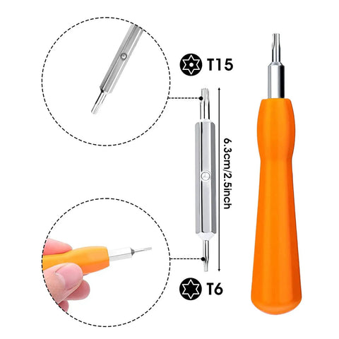 Doorbell Screw Kit With Twenty Replacement Screws And An Orange Universal Screwdriver Bits T6 Short T6 Long T15 Short T15 Long For Doorbell Second Gen And Pro Models Easy Install And Durable Gear For Quick Home Fix showing orange screwdriver with T6 and T15 bits