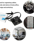Three Quarters Inch Black Cable Zip Tie Mounts With Adhesive Backing for Home and Office Cable Management