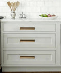 5 Inch Antique Brass Cabinet Pulls With Backplates 2 Pack Beefy Heavy Duty Solid Metal Handles on white kitchen drawers