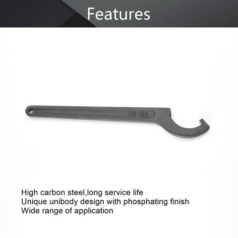 C Hook Spanner Wrench Collet Chuck For 28 To 32mm Round Nut, heavy duty forged 45 steel with phosphating finish, ideal for ER chuck nut removal