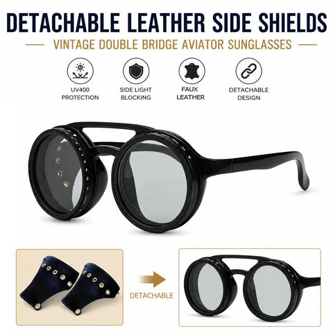 Badass Adjustable Tint Polarized Sunglasses With Detachable Leather Side Shields For Men Anti Glare Wraparound Eyewear Day To Night Vision Outdoor Sports Adventure Gear