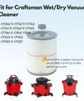 Red Stripe Replacement HEPA Filter For Craftsman Shop Vac 5 6 8 12 16 32 Gallon Larger Models Easy Install Durable Dirt Filtration
