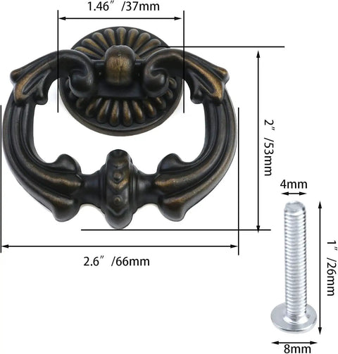Killer Vintage Antique Bronze Cabinet Pulls Single Hole Ring Handles Top Tier Furniture Hardware Double Pack For Small Drawers And Nightstands Snug Fit Sweet Finish On Point Look