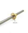 Two 300mm TR8x2 Lead Screws With T8 Brass Nuts For Z Axis In 3D Printers And CNC Machines, Acme Thread, SUS304 Stainless Steel