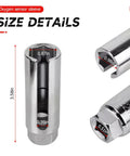 Top Tier Offset Oxygen Sensor Socket 7/8 Inch And 22 Millimeter With Wire Gate Access, size details and dimensions shown.