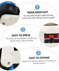 Detailed view of Smooth Riding Heavy Duty Swivel Caster Wheels 4 Pack With Adjustable Leveling Plates highlighting wear resistance.