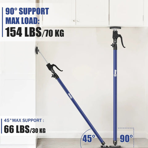 Third Hand Tool Adjustable Steel Support System with 154 lb Capacity displayed in cabinet installation setup