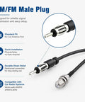 F To AM FM Adapter RG174 Coax Cable 12 Inch Pigtail Jumper For Radio Antenna RF Coaxial Cable Male To Female Connector