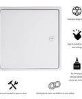 No Sweat 8X8 White Plastic Access Panel With Door, 6.5 Inch Opening ideal for HVAC and plumbing installation.