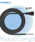 Legit Heavy Duty 8 Foot 18 Gauge 2 Wire Replacement Power Cord Bare Prongs For Drill Polisher And Sander Compatible With Black And Decker And Porter Cable Rock Solid Shop Gear curled and coiled black power cord showing 8 ft length