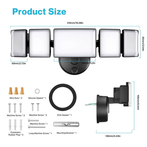 Real Bangin Bright 130W Led Outdoor Flood Light Pumping Out 13000 Lumens Of Crisp Daylight Kickin Up Serious Coverage Via No Nonsense Flip Switch Control Durable IP65 Weather Sealed Housing Sports Five Adjustable Heads For Flexible Yard Security