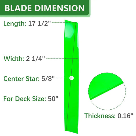 Beefy High Lift Blades For 50 Inch Toro TimeCutter Mower Decks Fits MX5060 MX5075 MX5000 MX5050 SS5000 SS5025 SS5035 SW5000 SWX5000 SWX5050 5000C 5500 5060 Replacement 3 Pack