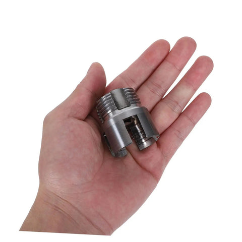 Heavy-Duty 3PC Pipe Threader Tool Kit For Plastic And Metal Water Pipes Steel construction hand-held tool for precise thread cutting.