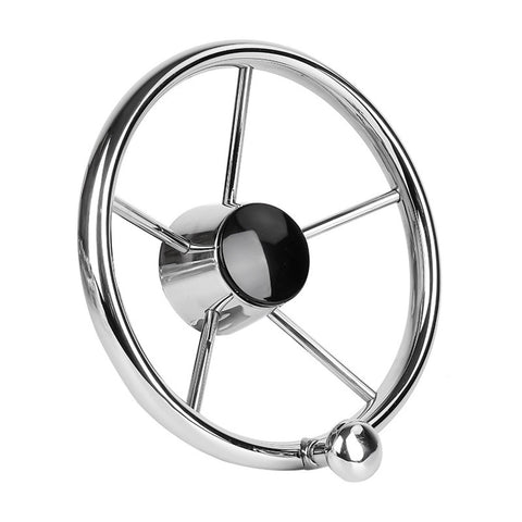 Thirteen Point Five Inch Boat Stainless Steel Hydraulic Steering Helm For Standard Systems No Fuss Toolless Install