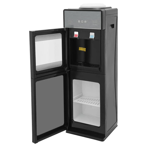 Top Loading Water Cooler Dispenser with Hot and Cold Water, removable drip tray, LED indicators, bottom storage, 5 gallon bottles