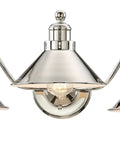 Welton 25.5 Inch Three Light Modern Farmhouse Vanity Light With Funnel Shades Gooseneck Industrial Wall Sconce for Bathroom