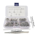 Pro Grade Bearing Balls Kit With Precision Steel Bearings In One Eighth To One Quarter Inch Sizes Plus Tweezers For Cars ATVs Mountain Bikes High Performance Maintenance Accessory Set, open case