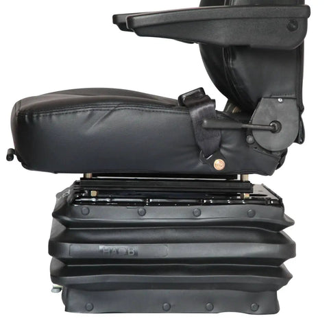 Side view of Beefed Up Heavy Duty Tractor Seat With Mechanical Suspension Adjustable Armrests And Three Height Positions Fits Dozers