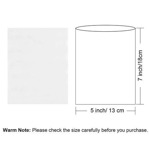 5x7 Inch Shrink Wrap Bags 200 Pcs Pack For Crafting Gift Wrapping And Food Prep Clear Bags You Can Cut To Fit And Seal With A Heat Gun High Shrinkage For Scratch Protection And Tight Compact Packs. clear PVC 5 x 7 inch size diagram