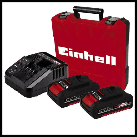 Heavy Duty Cordless Drill And Screwdriver 18 Volt Brushless Motor 50 Nm Built Tough Rock Solid Performance Includes two 20 Ah batteries and fast charger in red case.