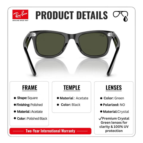 Square Shaped Non-Polarized Sunglasses With Green Lenses For Men And Women, Includes Official Eyewear Kit, Matte Finish Details