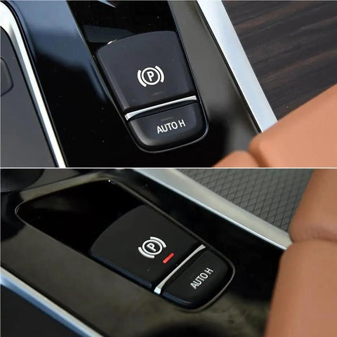 Upgraded Electric Parking Brake Switch Replacement For Bmw 5 Series G30 G31 G38 2017 To 2023 showing button details and finish.