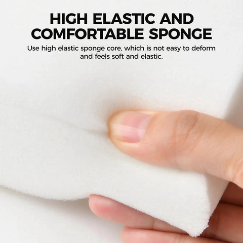 Close-up of a person pressing a high elastic sponge used in a Leather Car Center Console Cover 5 In 1 Multifunctional Armrest Cushion