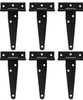 Six Pack T Shaped 4 Inch Cabinet Door Hinges With Six Fixing Screw Holes Durable Galvanized Iron Door Hardware For Cabinets Room Doors Barn Doors And DIY Projects