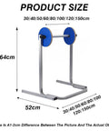 Rock Solid Vertical Bubble Wrap Dispenser Stand Fits Twelve To Sixty Inch Rolls Built Tough Galvanized Steel Roll Holder shown with size measurements.