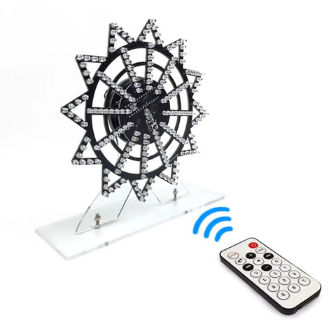 7 Color Ferris Wheel Soldering Practice Kit Rotating LED Electronics DIY Project with remote control on white base