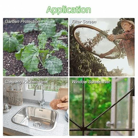 Applications of Heavy Duty Pure Copper Mesh Sheet 9.8 By 9.8 Inch 200 Mesh Dense Filter Screen in garden, filtering, cleaning, and window protection