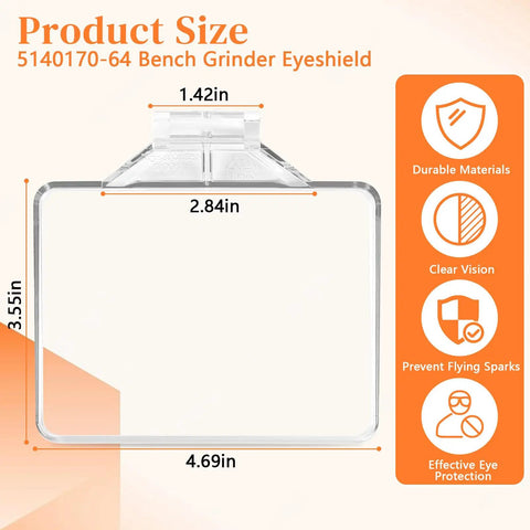 Eyeshield For Bench Grinder Replacement Shield 4 Pack Type II Compatible Fits Most Electric Bench Grinders 4.5 By 3.5 Inch Guard