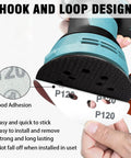 52-pack 5-inch round hook-and-loop sanding discs with mixed grits for random orbital sander