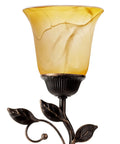 Amber Glass Lampshade Replacement For Industrial Table Lamps, One And Five Eighths Inch Fitter, Warm Vintage Glow on metal fixture.