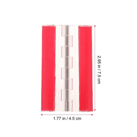 Close-up of clear piano hinge from 5 Pack Self Adhesive Piano Hinges For Clear Acrylic Flush Mount Cabinet Doors And Glass Projects Easy Tool Free Installation No Drilling Necessary Ideal For Jewelry Boxes Small Cabinets And DIY Storage Upgrades, showing dimensions.