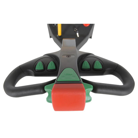Heavy Duty Electric Powered Tugger 3K Cart Mover For Airports And Warehouses handle with control buttons for easy operation.