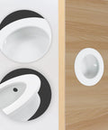 Recessed Cabinet Pulls 2 Inch Round White Flush Door Pulls Stainless Steel Finger Handles for Closet Sliding Barn Doors