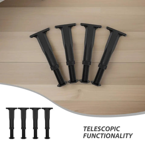 Adjustable Height Furniture Support Legs For Dresser And Cabinet, 8 Pack Built Tough Heavy Duty Telescopic Legs, 7.6 To 13.5 Inch
