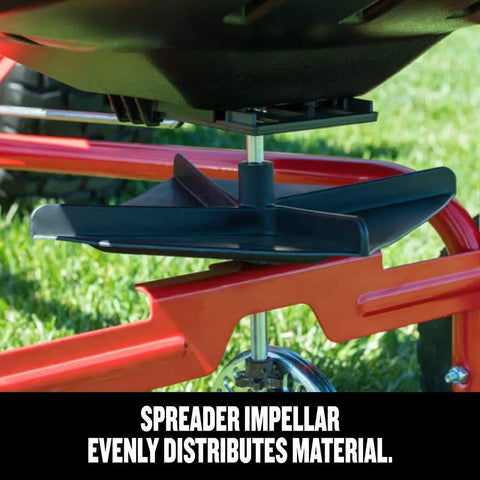 Heavy Duty 110 Lb Capacity Pull Behind Lawn Broadcast Spreader With 10 Ft Spread Covers Up To One Third Acre impeller