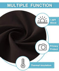 Close-up of brown fabric showing multiple functions: light block, privacy protect, thermal insulation for Sightlight French Door Curtains For Privacy And Thermal Insulation, Easy One Minute Install With Adhesive Straps, No Drill Required, 12 Inch By 69 Inch Brown One Panel, Perfect For Patio Front Or Glass Doors.