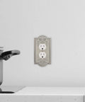 Meadows Greek Revival Light Switch Cover Plate And Wall Outlet Cover, Elegant Decorative Border, in kitchen setting