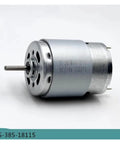 Rock Solid 385 Series DC Electric Motor 12V 18V 24V Multi Volt with 28MM shaft visible in high torque design.